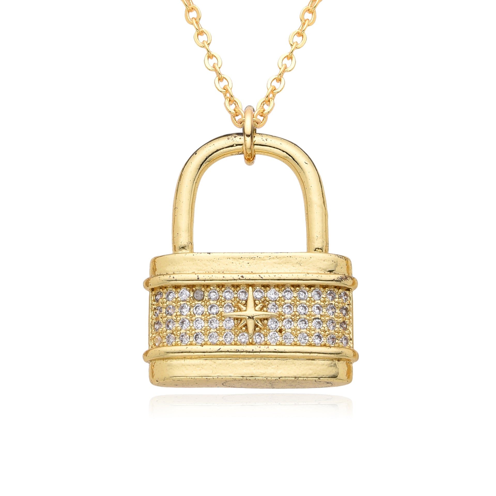 Wholesale Diamond Love Lock Necklace